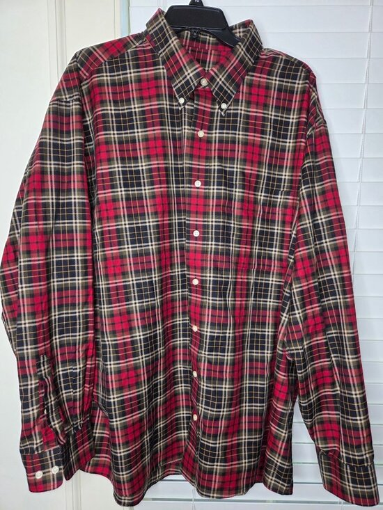 Jos. A. Bank Other - Mens Jos. A. Bank Travelers Collection Shirt XXL Red Plaid Button-Up Cotton